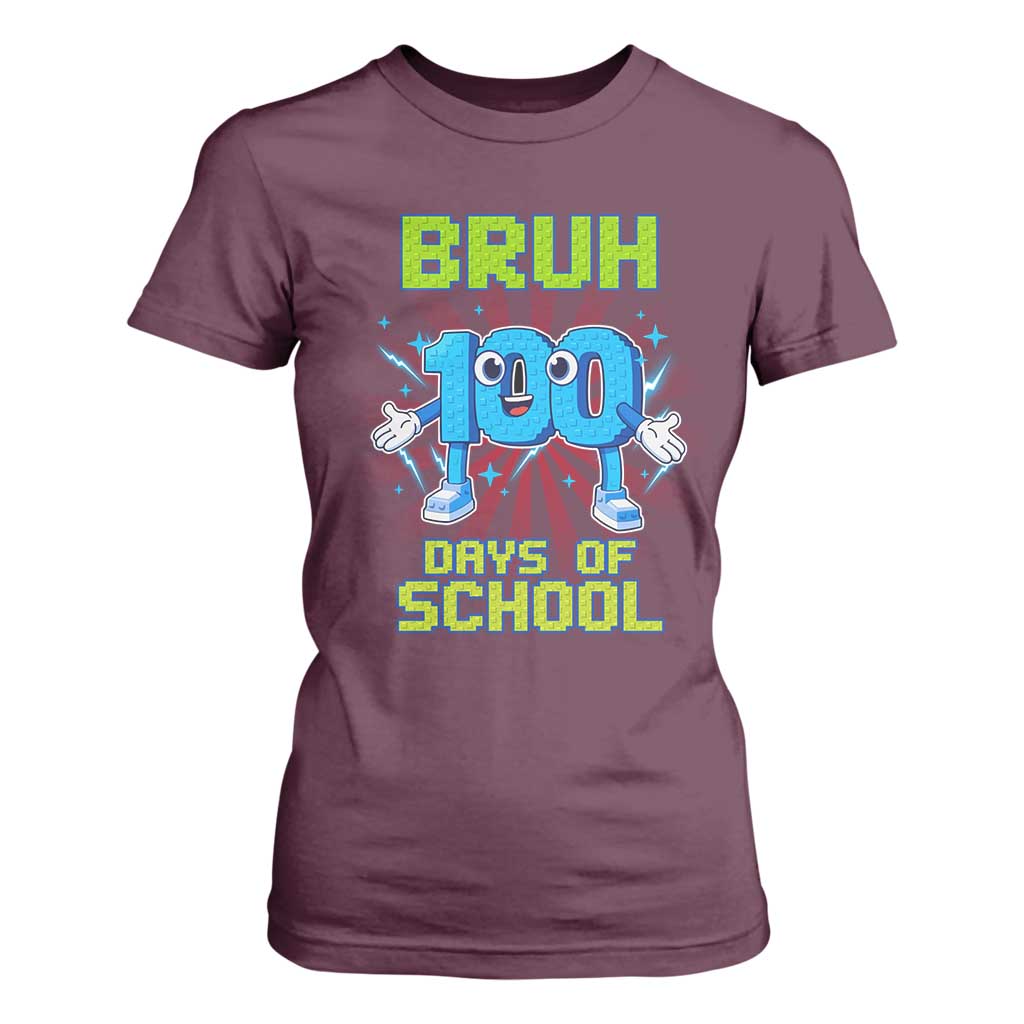 Bruh I Survived 67 33 Days Of School T Shirt For Women Funny 100th Days of School 67 Game Meme TS11 Maroon Print Your Wear