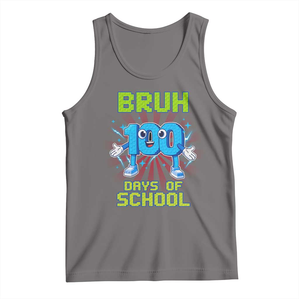 Bruh I Survived 67 33 Days Of School Tank Top Funny 100th Days of School 67 Game Meme TS11 Deep Heather Print Your Wear
