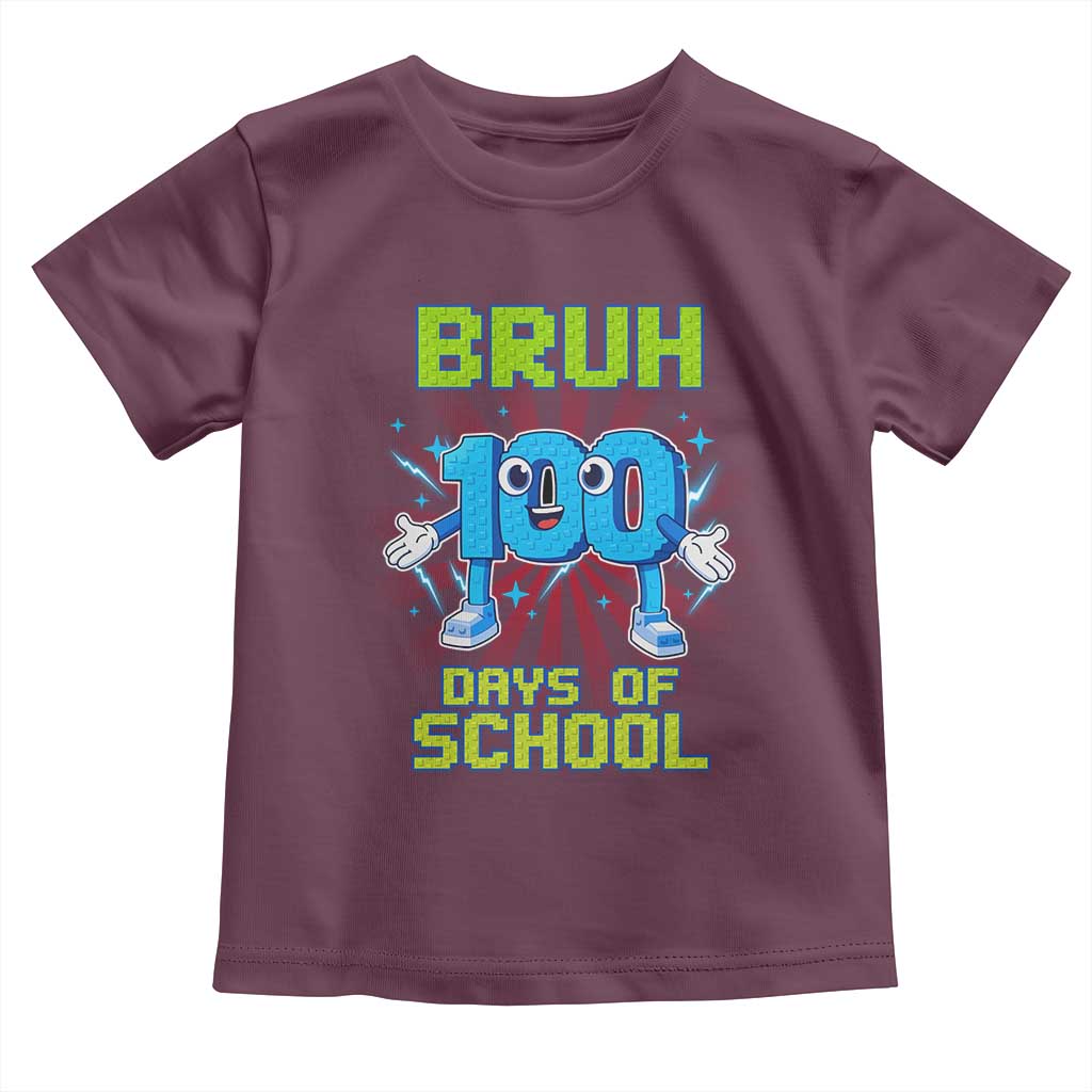 Bruh I Survived 67 33 Days Of School Toddler T Shirt Funny 100th Days of School 67 Game Meme TS11 Maroon Print Your Wear