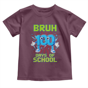 Bruh I Survived 67 33 Days Of School Toddler T Shirt Funny 100th Days of School 67 Game Meme TS11 Maroon Print Your Wear