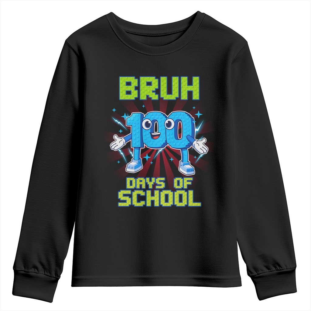 Bruh I Survived 67 33 Days Of School Youth Sweatshirt Funny 100th Days of School 67 Game Meme - Print Your Wear