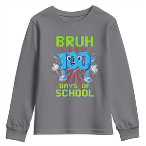 Bruh I Survived 67 33 Days Of School Youth Sweatshirt Funny 100th Days of School 67 Game Meme - Print Your Wear