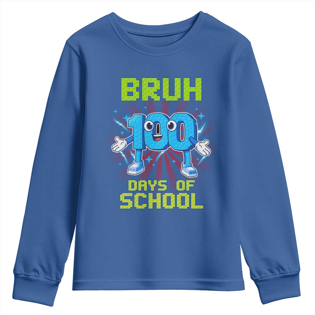 Bruh I Survived 67 33 Days Of School Youth Sweatshirt Funny 100th Days of School 67 Game Meme TS11 Royal Blue Print Your Wear