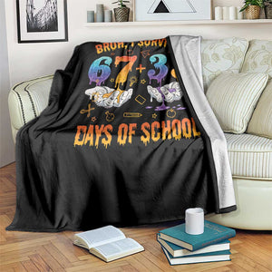 Bruh I Survived 67 33 Days Of School Throw Blanket Funny 100th Days of School Teacher 67 Drip TS11 Print Your Wear