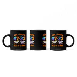 Bruh I Survived 67 33 Days Of School Coffee Mug Funny 100th Days of School Teacher 67 Drip TS11 Print Your Wear