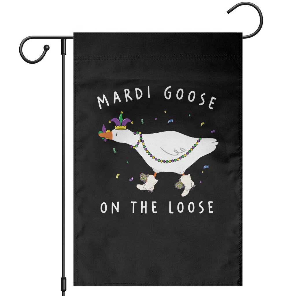 Mardi Goose On The Loose Garden Flag Funny Mardi Gras Carnival Parade TS11 Black Print Your Wear