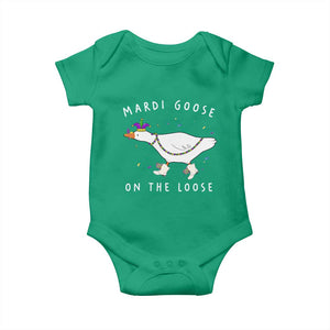 Mardi Goose On The Loose Baby Onesie Funny Mardi Gras Carnival Parade TS11 Irish Green Print Your Wear
