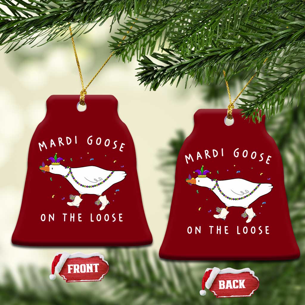 Mardi Goose On The Loose Ceramic Ornament Funny Mardi Gras Carnival Parade TS11 Print Your Wear