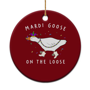 Mardi Goose On The Loose Ceramic Ornament Funny Mardi Gras Carnival Parade TS11 1pc Red Print Your Wear