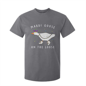 Mardi Goose On The Loose T Shirt For Kid Funny Mardi Gras Carnival Parade TS11 Charcoal Print Your Wear
