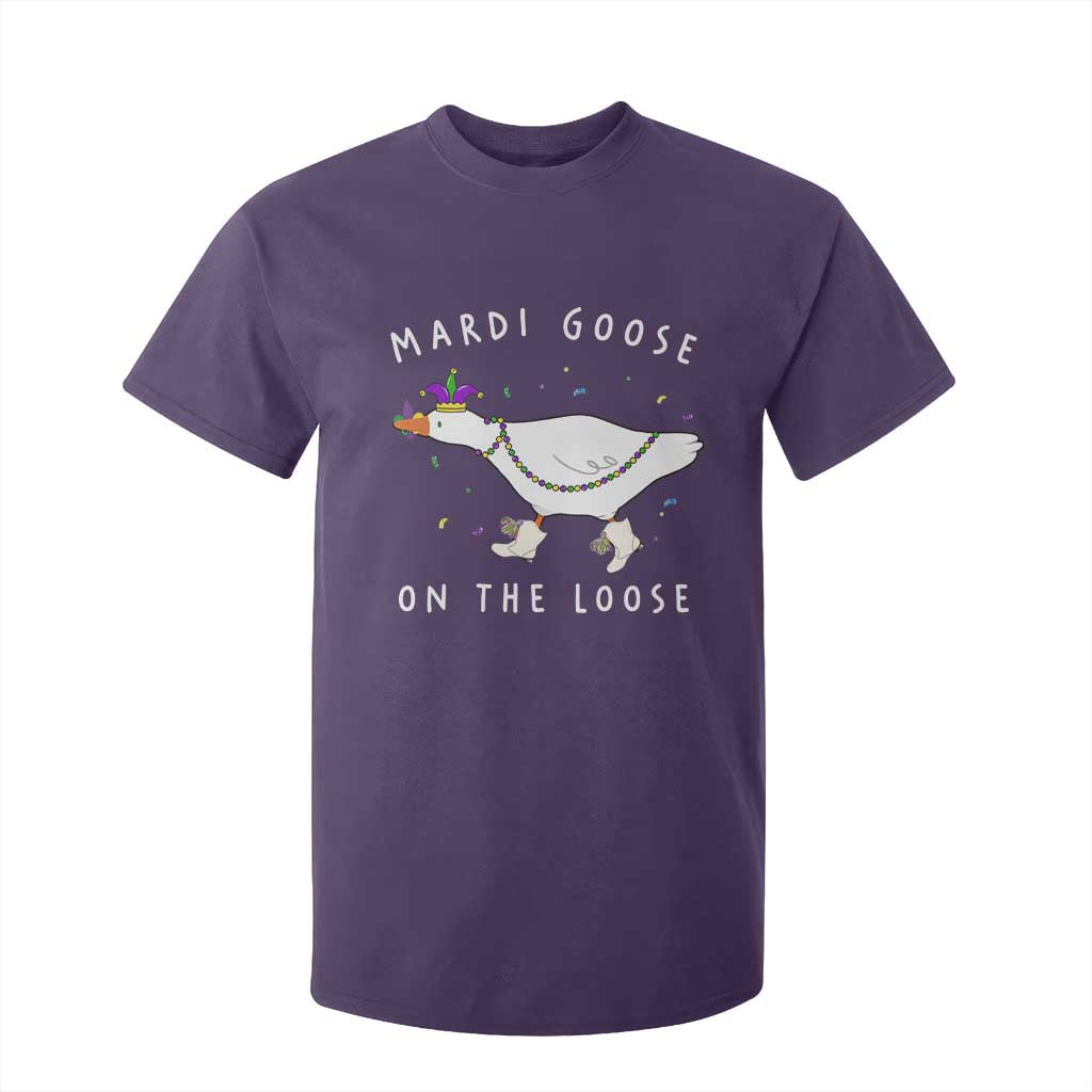 Mardi Goose On The Loose T Shirt For Kid Funny Mardi Gras Carnival Parade TS11 Purple Print Your Wear