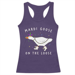 Mardi Goose On The Loose Racerback Tank Top Funny Mardi Gras Carnival Parade TS11 Purple Print Your Wear
