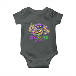 Funny Mardi Gras Six Seven Bruh Baby Onesie 67 Meme Mardigator Alligator TS11 Dark Heather Print Your Wear
