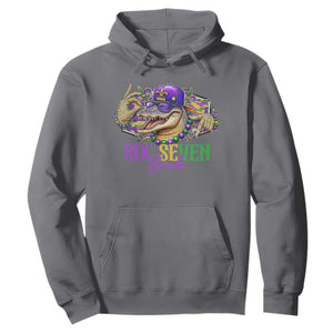 Funny Mardi Gras Six Seven Bruh Hoodie 67 Meme Mardigator Alligator TS11 Charcoal Print Your Wear