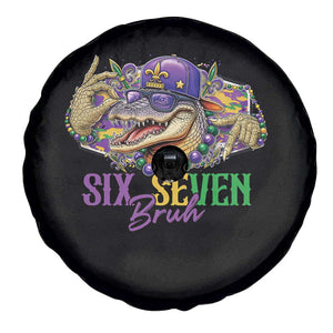 Funny Mardi Gras Six Seven Bruh Spare Tire Cover 67 Meme Mardigator Alligator TS11 Print Your Wear