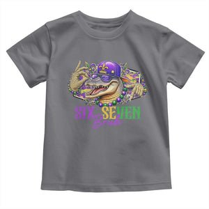 Funny Mardi Gras Six Seven Bruh Toddler T Shirt 67 Meme Mardigator Alligator TS11 Charcoal Print Your Wear