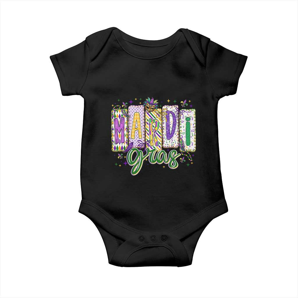 Mardi Gras Baby Onesie New Orleans Carnival Girly Fat Tuesday TS11 Black Print Your Wear