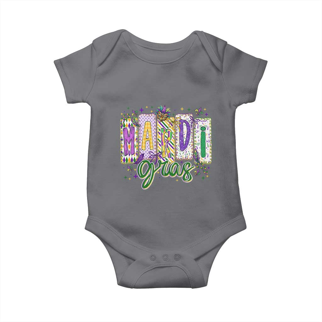 Mardi Gras Baby Onesie New Orleans Carnival Girly Fat Tuesday TS11 Charcoal Print Your Wear
