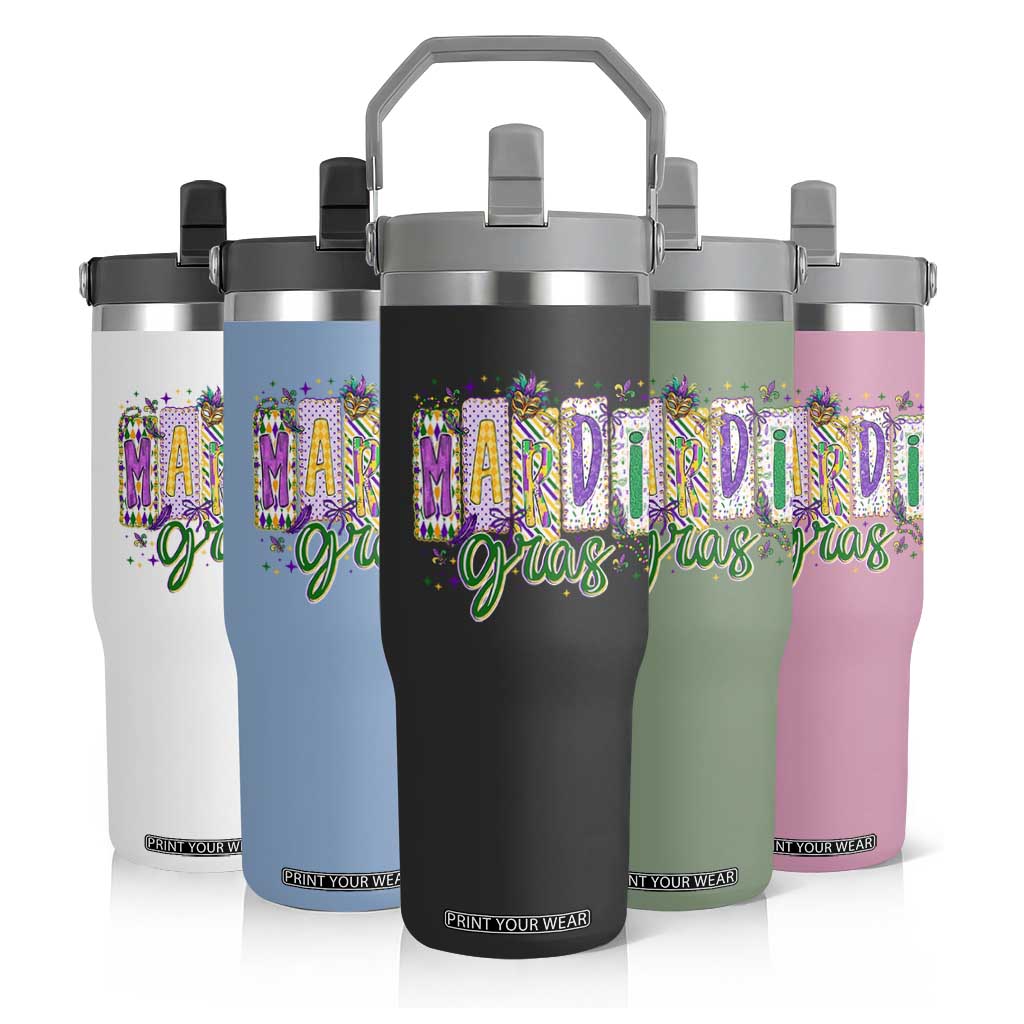 Mardi Gras Flip Straw Tumbler New Orleans Carnival Girly Fat Tuesday TS11 Print Your Wear