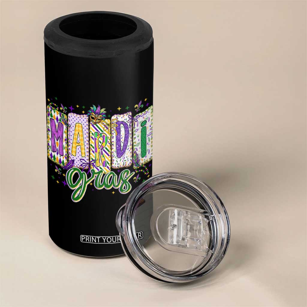 Mardi Gras 4 in 1 Can Cooler Tumbler New Orleans Carnival Girly Fat Tuesday TS11 Print Your Wear