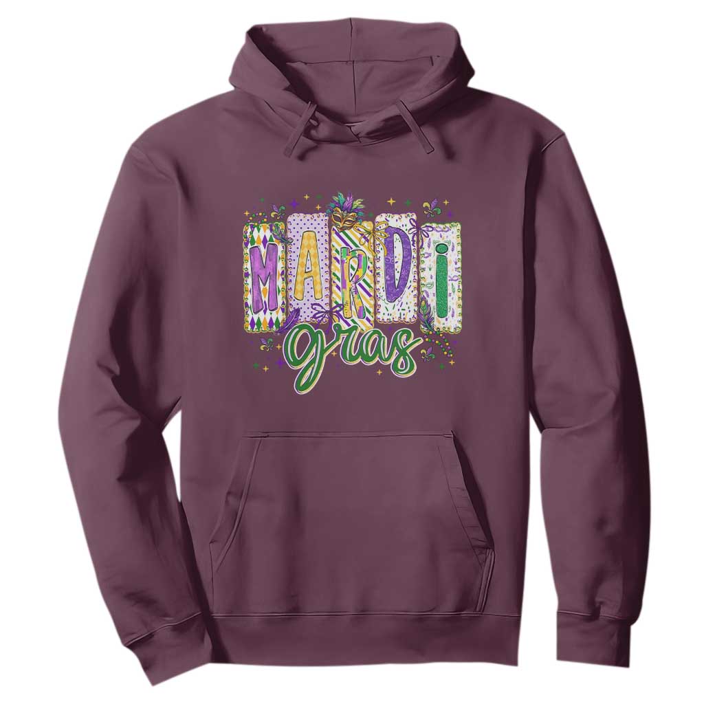 Mardi Gras Hoodie New Orleans Carnival Girly Fat Tuesday TS11 Maroon Print Your Wear