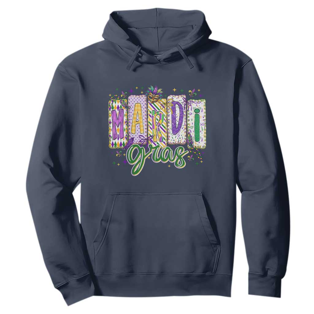 Mardi Gras Hoodie New Orleans Carnival Girly Fat Tuesday TS11 Navy Print Your Wear