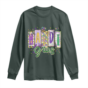 Mardi Gras Long Sleeve Shirt New Orleans Carnival Girly Fat Tuesday TS11 Dark Forest Green Print Your Wear