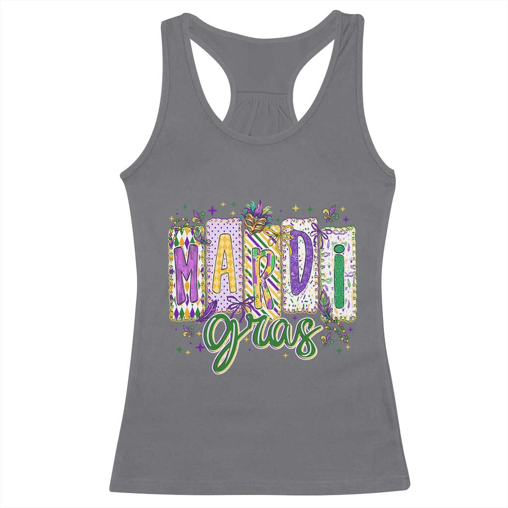 Mardi Gras Racerback Tank Top New Orleans Carnival Girly Fat Tuesday TS11 Charcoal Print Your Wear