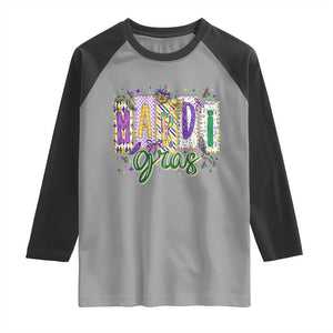 Mardi Gras Raglan Shirt New Orleans Carnival Girly Fat Tuesday TS11 Sport Gray Black Print Your Wear