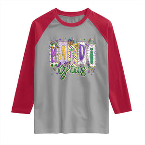 Mardi Gras Raglan Shirt New Orleans Carnival Girly Fat Tuesday TS11 Sport Gray Red Print Your Wear