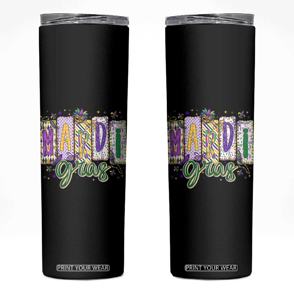 Mardi Gras Skinny Tumbler New Orleans Carnival Girly Fat Tuesday TS11 Black Print Your Wear