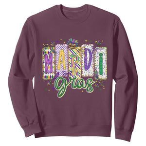 Mardi Gras Sweatshirt New Orleans Carnival Girly Fat Tuesday TS11 Maroon Print Your Wear