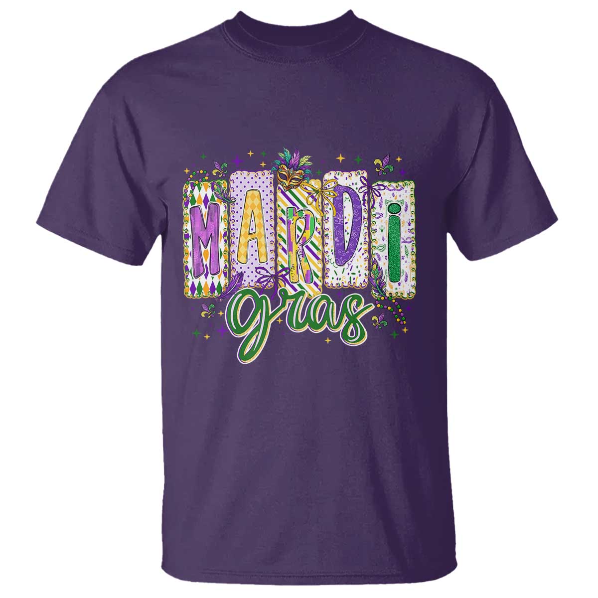 Mardi Gras T Shirt New Orleans Carnival Girly Fat Tuesday TS11 Purple Print Your Wear