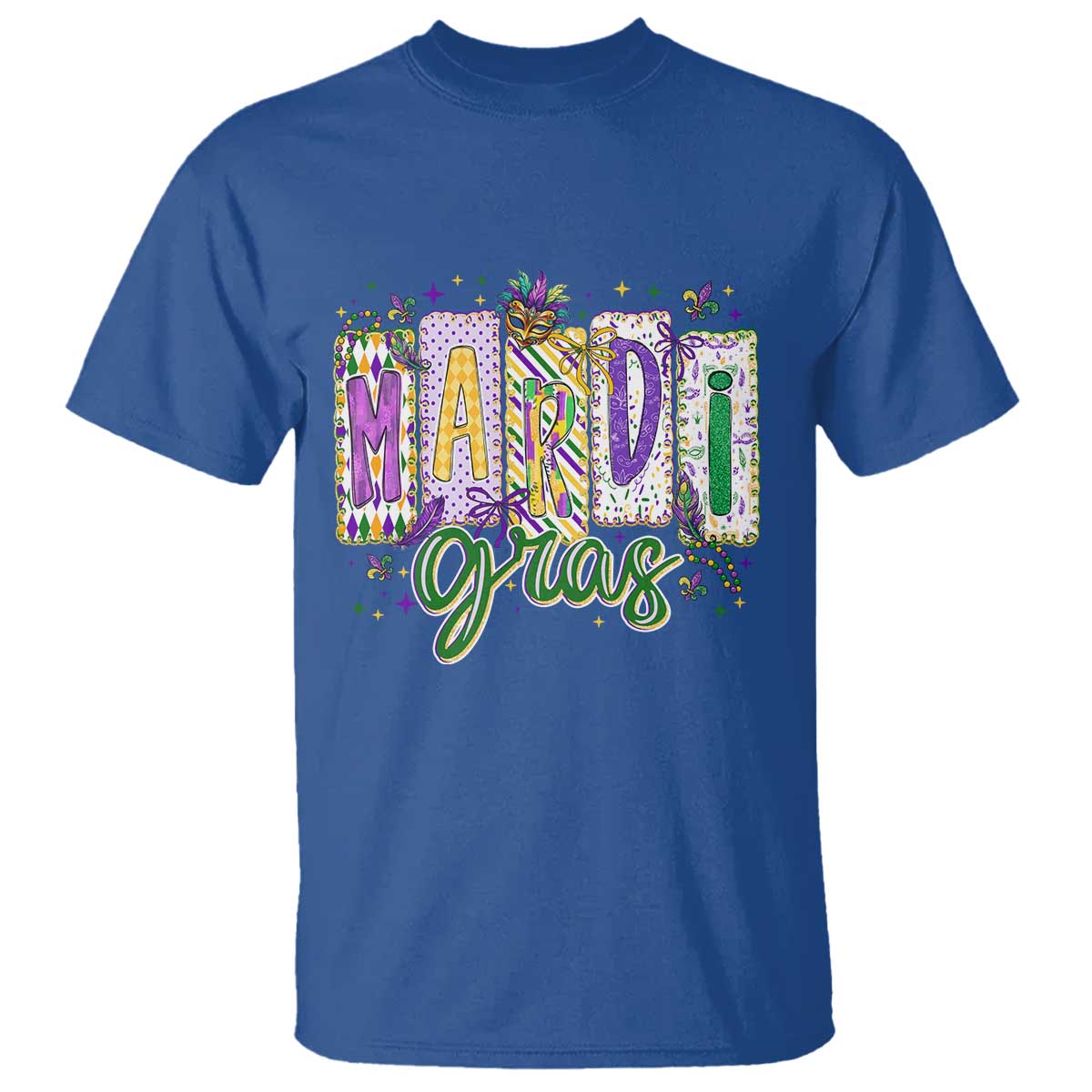 Mardi Gras T Shirt New Orleans Carnival Girly Fat Tuesday TS11 Royal Blue Print Your Wear