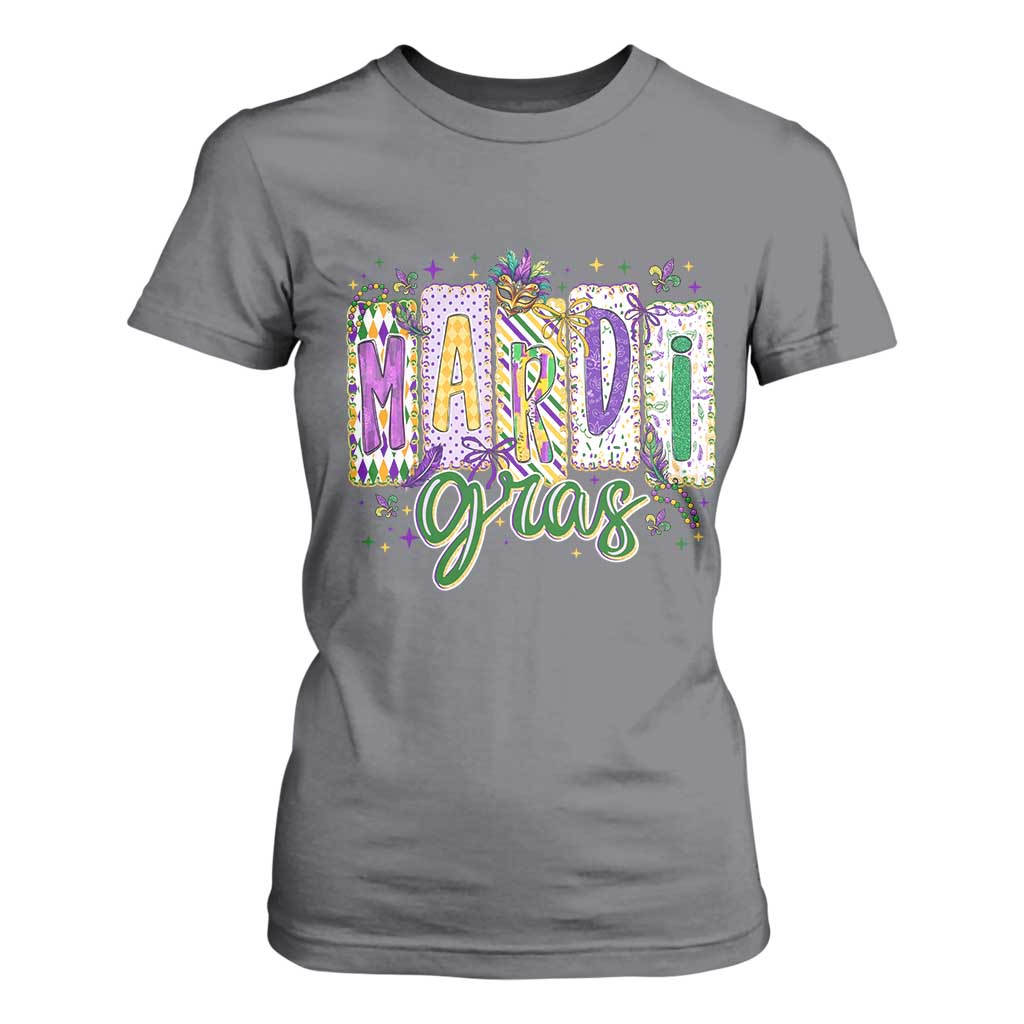 Mardi Gras T Shirt For Women New Orleans Carnival Girly Fat Tuesday TS11 Charcoal Print Your Wear