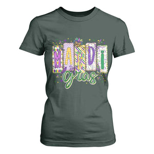 Mardi Gras T Shirt For Women New Orleans Carnival Girly Fat Tuesday TS11 Dark Forest Green Print Your Wear