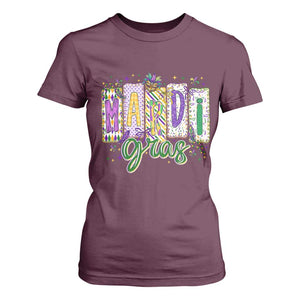 Mardi Gras T Shirt For Women New Orleans Carnival Girly Fat Tuesday TS11 Maroon Print Your Wear