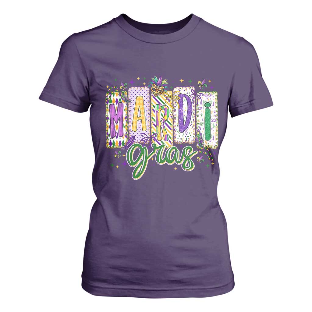 Mardi Gras T Shirt For Women New Orleans Carnival Girly Fat Tuesday TS11 Purple Print Your Wear