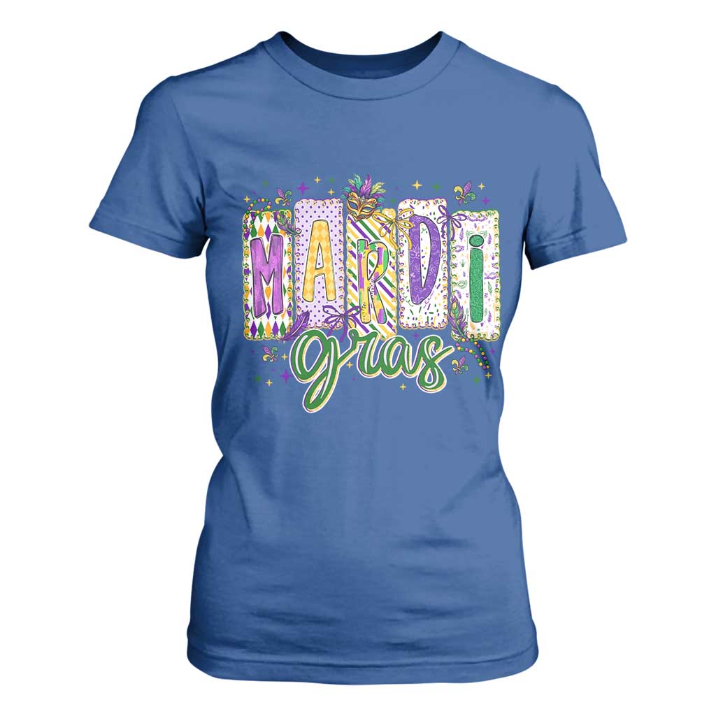 Mardi Gras T Shirt For Women New Orleans Carnival Girly Fat Tuesday TS11 Royal Blue Print Your Wear