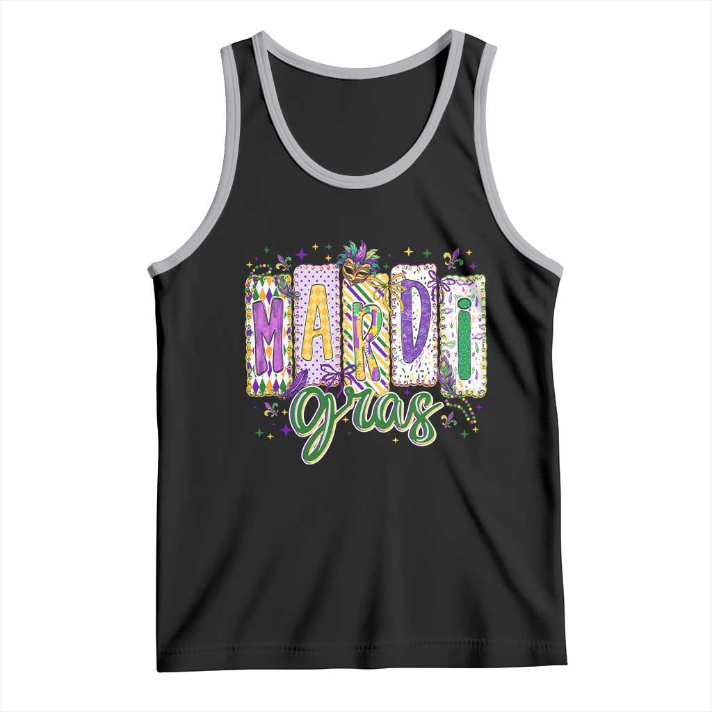 Mardi Gras Tank Top New Orleans Carnival Girly Fat Tuesday TS11 Black Athletic Heather Print Your Wear