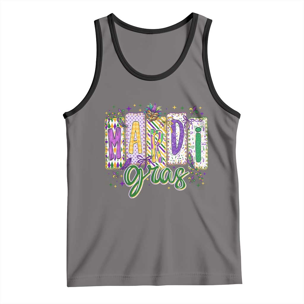 Mardi Gras Tank Top New Orleans Carnival Girly Fat Tuesday TS11 Deep Heather Black Print Your Wear