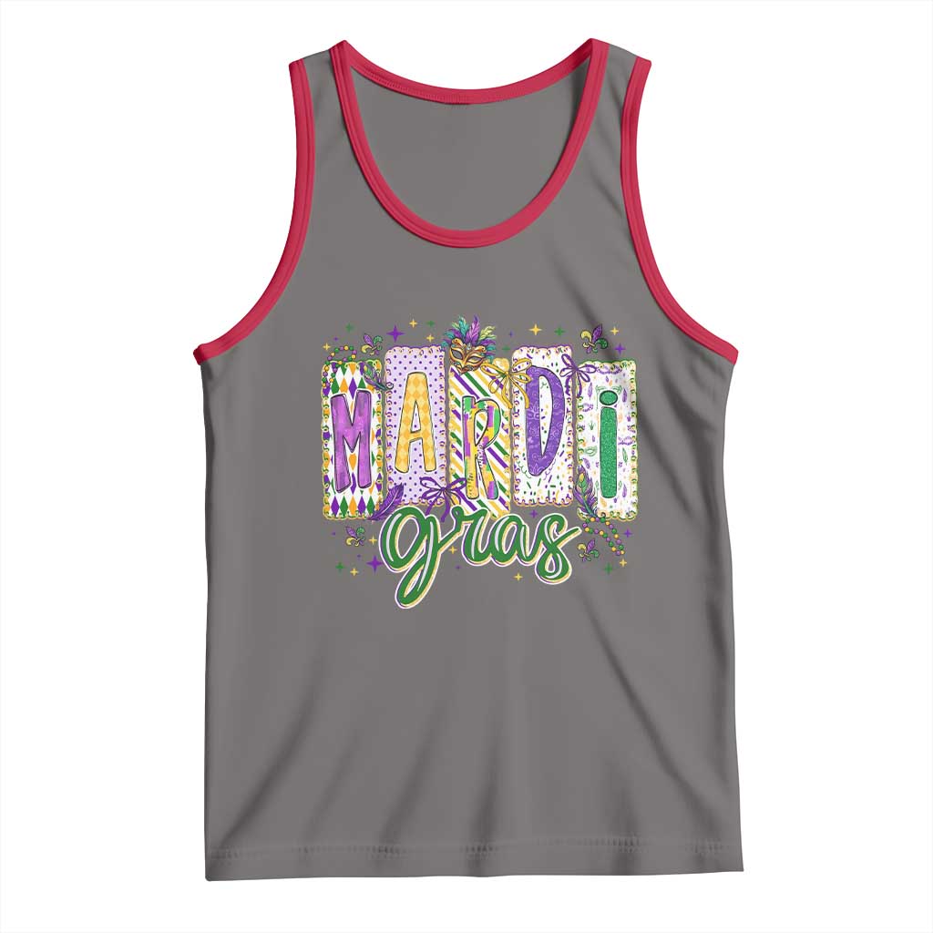 Mardi Gras Tank Top New Orleans Carnival Girly Fat Tuesday TS11 Deep Heather Red Print Your Wear