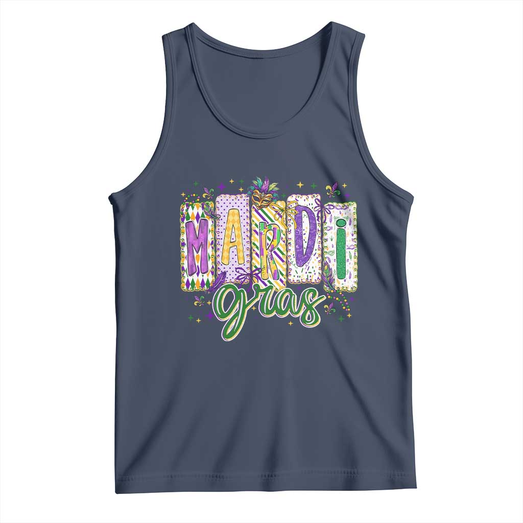 Mardi Gras Tank Top New Orleans Carnival Girly Fat Tuesday TS11 Navy Print Your Wear