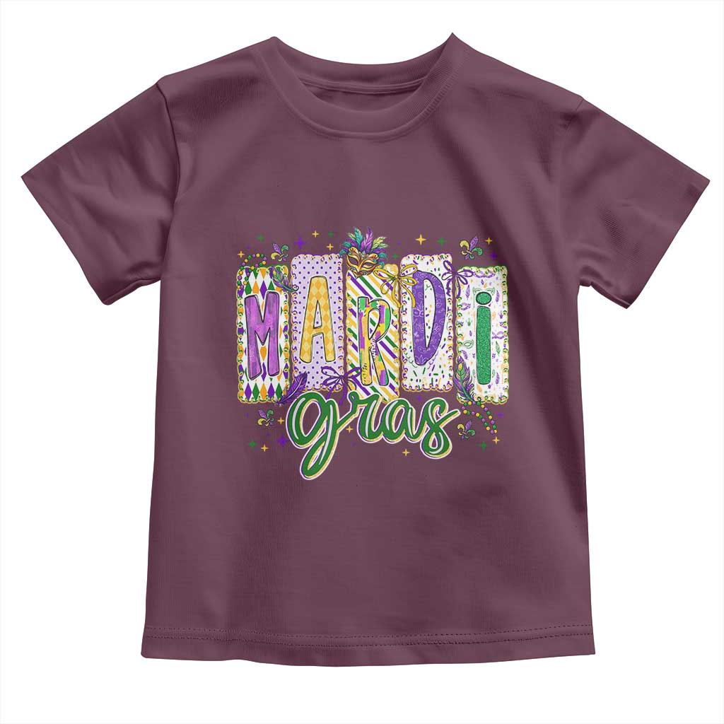 Mardi Gras Toddler T Shirt New Orleans Carnival Girly Fat Tuesday TS11 Maroon Print Your Wear