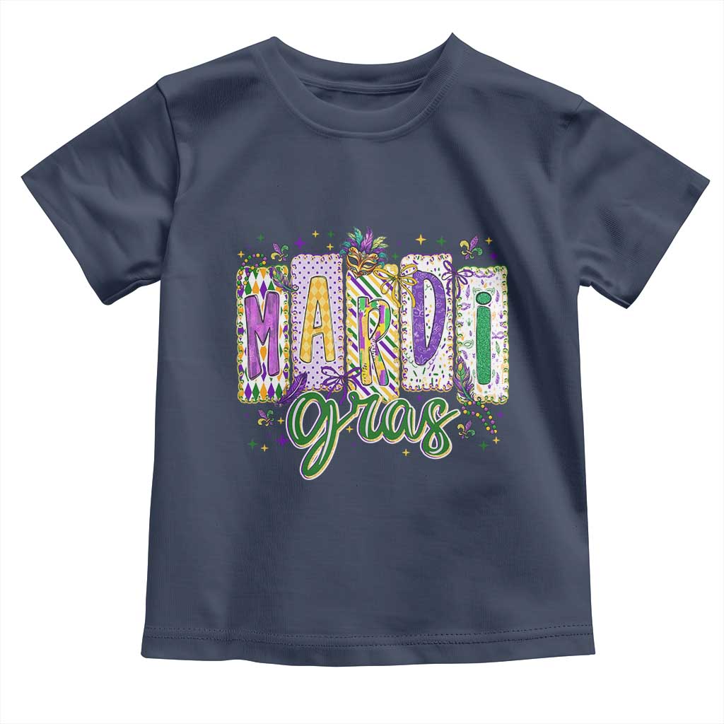 Mardi Gras Toddler T Shirt New Orleans Carnival Girly Fat Tuesday TS11 Navy Print Your Wear