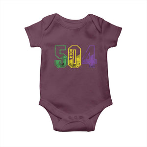 Mardi Gras 504 Nola New Orleans Louisiana LA Baby Onesie TS11 Maroon Print Your Wear