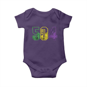 Mardi Gras 504 Nola New Orleans Louisiana LA Baby Onesie TS11 Purple Print Your Wear