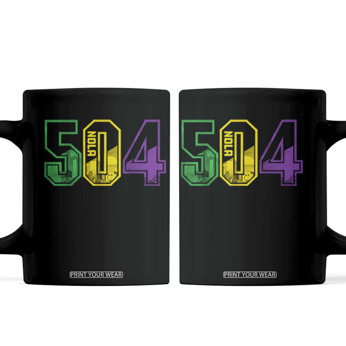 Mardi Gras 504 Nola New Orleans Louisiana LA Coffee Mug TS11 Black Print Your Wear