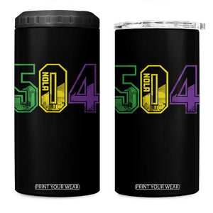 Mardi Gras 504 Nola New Orleans Louisiana LA 4 in 1 Can Cooler Tumbler TS11 One Size: 16 oz Black Print Your Wear