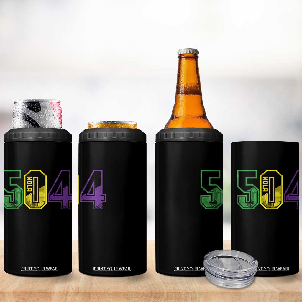 Mardi Gras 504 Nola New Orleans Louisiana LA 4 in 1 Can Cooler Tumbler TS11 Print Your Wear